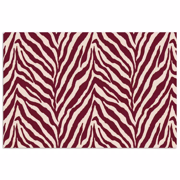 Poster - Zebra - Motief - Bordeaux - Rood — 1
