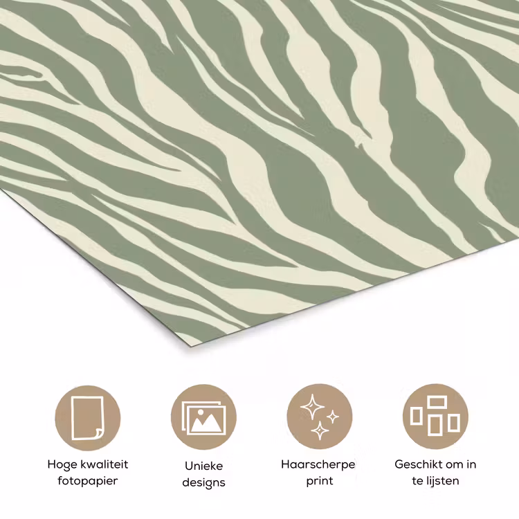 Poster - Zebra - Motief - Groen — 5