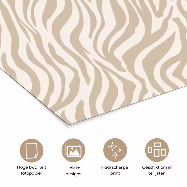 Poster - Zebra - Patroon - Beige — 5