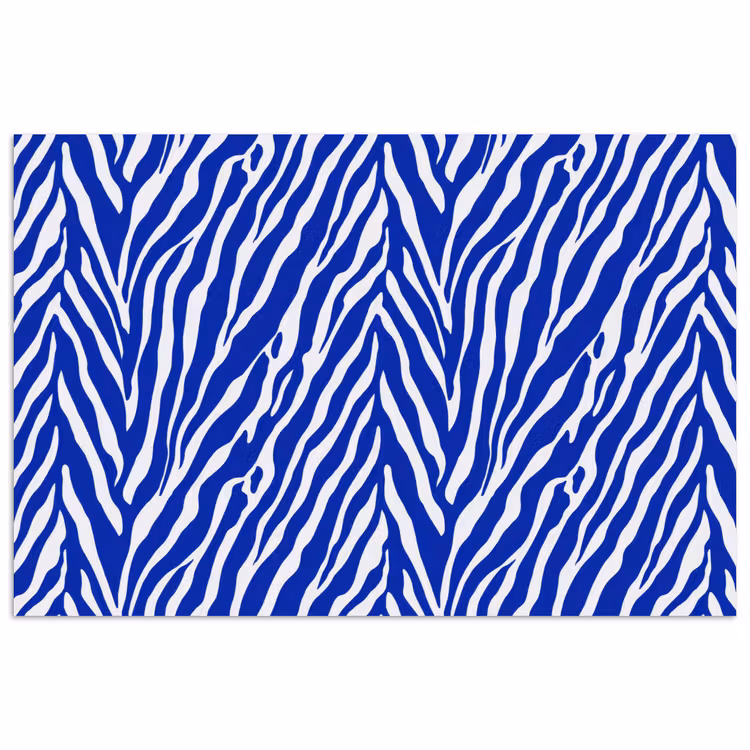 Poster - Zebra - Patroon - Kobalt - Blauw — 1