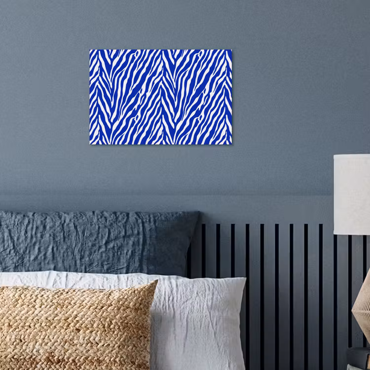 Poster - Zebra - Patroon - Kobalt - Blauw — 3