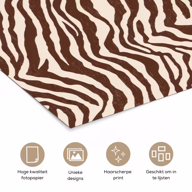 Poster - Zebra - Patroon - Zwart - Wit — 5