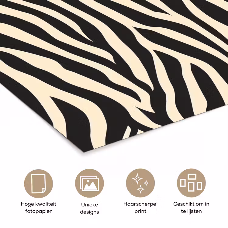 Poster - Zebra - Print - Klassiek - Zwart — 5