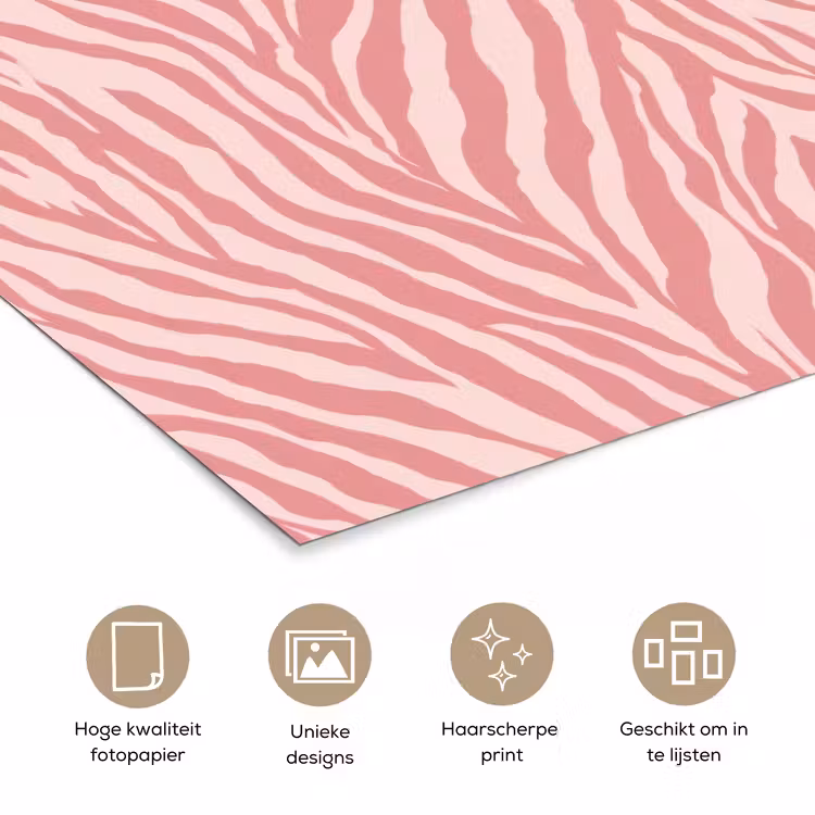 Poster - Zebra - Print - Roze — 5