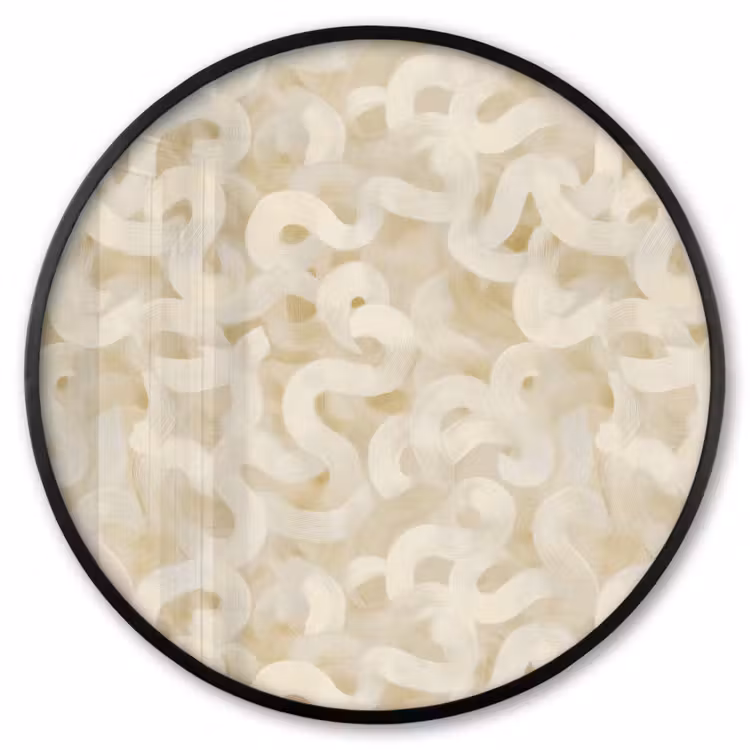Ronde fotolijst - Abstract - Lijnen - Beige — 1