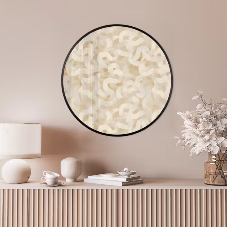Ronde fotolijst - Abstract - Lijnen - Beige — 4