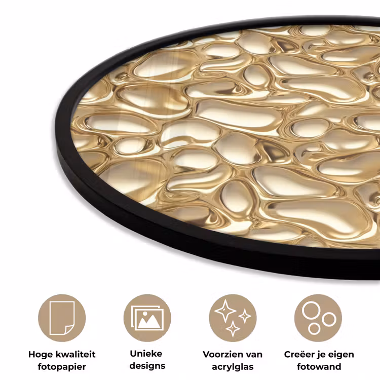 Ronde fotolijst - Abstract - Modern - Goud — 5