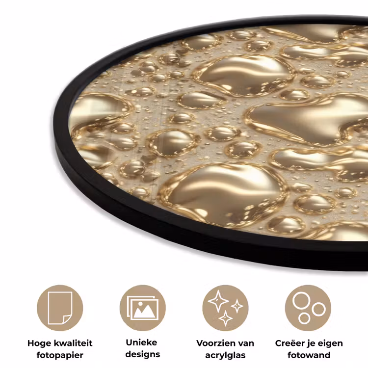 Ronde fotolijst - Druppels - Organisch - Goud — 5
