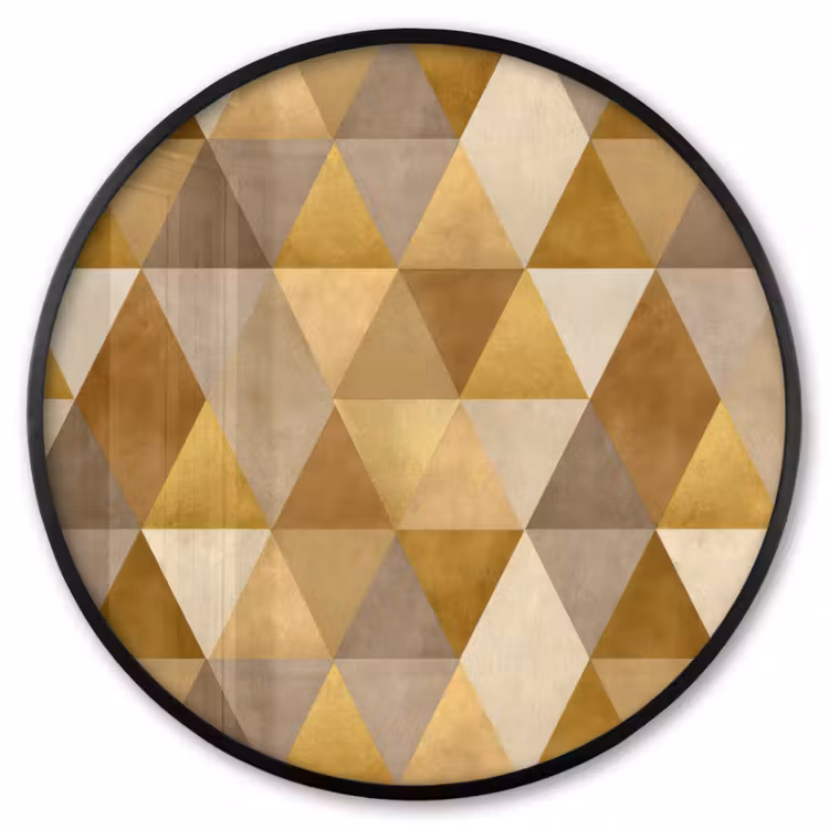 Ronde fotolijst - Geometrisch - Driehoek - Goud — 1