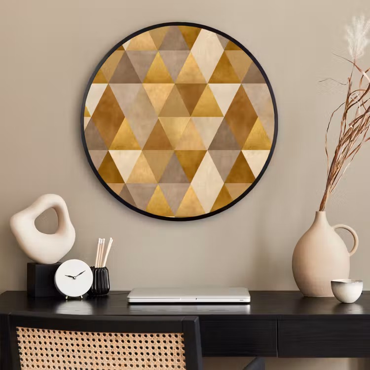 Ronde fotolijst - Geometrisch - Driehoek - Goud — 2