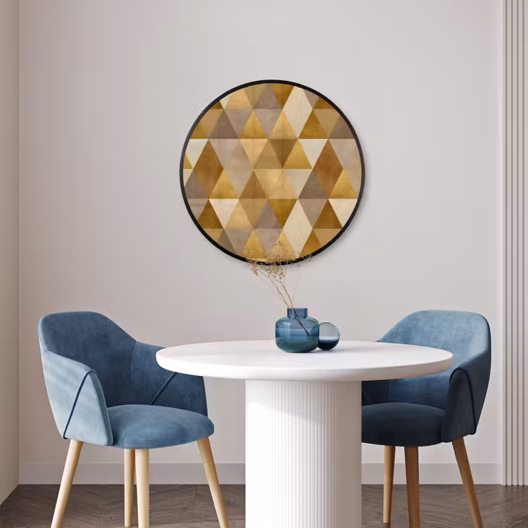 Ronde fotolijst - Geometrisch - Driehoek - Goud — 3