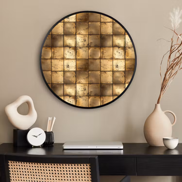 Ronde fotolijst - Geometrisch - Tegels - Goud — 2