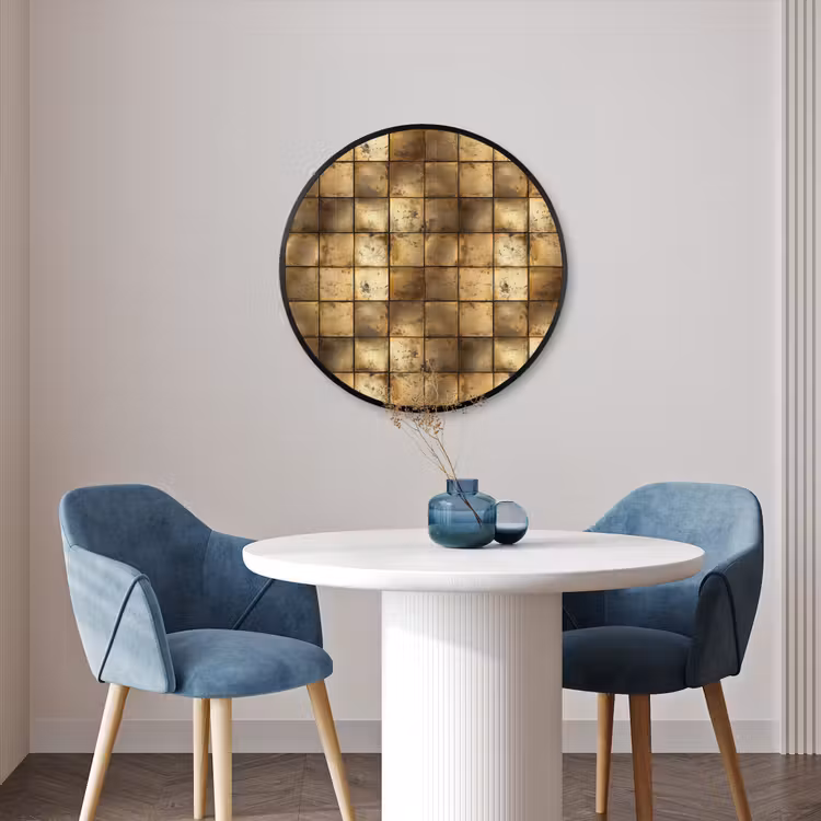 Ronde fotolijst - Geometrisch - Tegels - Goud — 3
