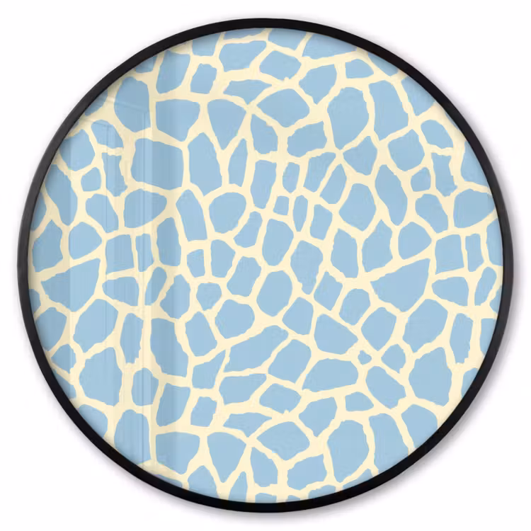 Ronde fotolijst - Giraf - Modern - Blauw — 1