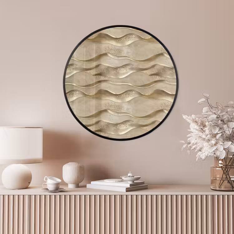 Ronde fotolijst - Golven - Patroon - Goud — 4