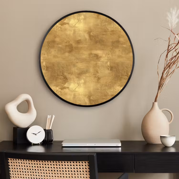 Ronde fotolijst - Industrieel - Textuur - Goud — 2