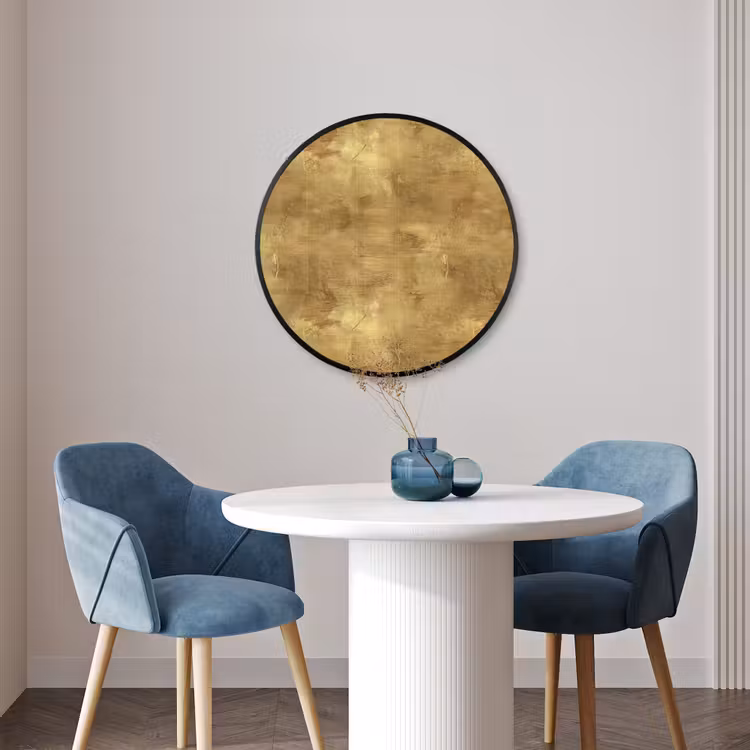 Ronde fotolijst - Industrieel - Textuur - Goud — 3