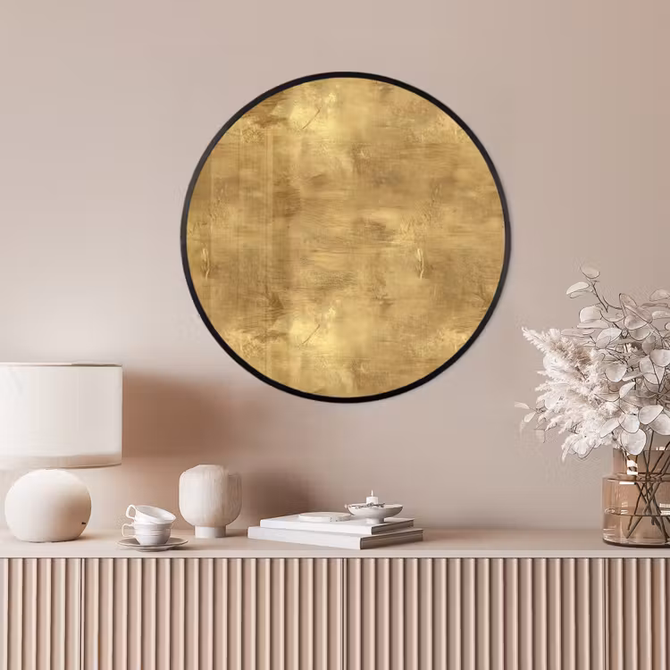 Ronde fotolijst - Industrieel - Textuur - Goud — 4