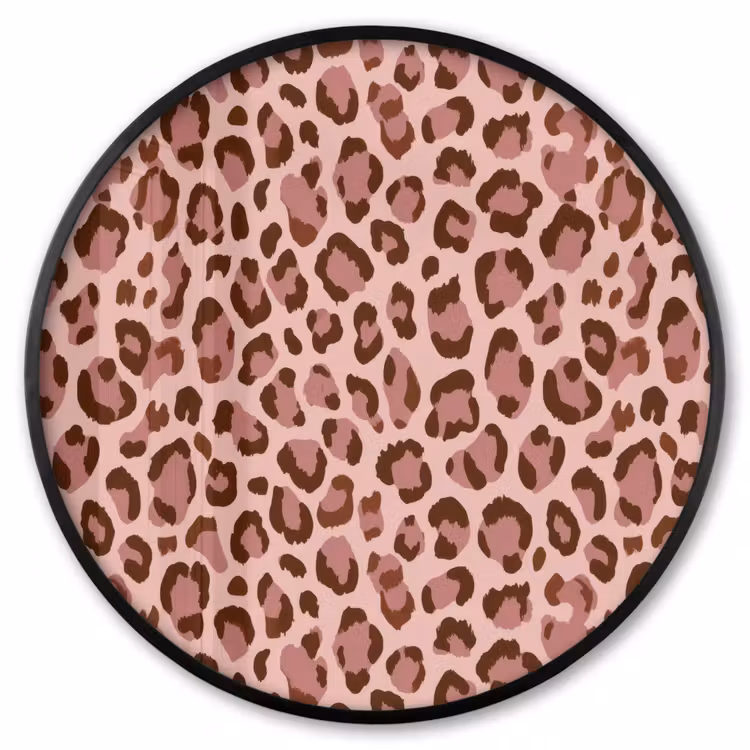 Ronde fotolijst - Luipaard - Patroon - Roze — 1