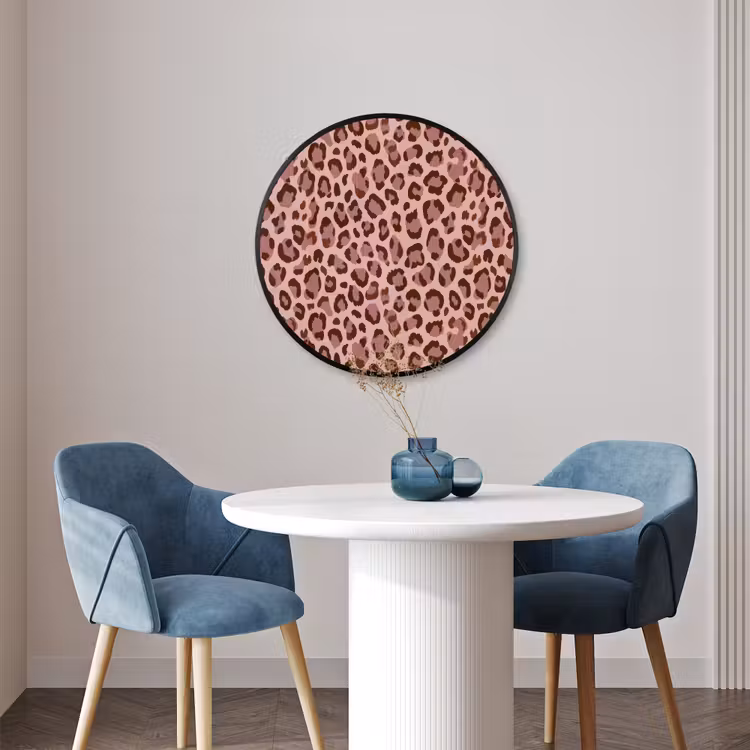 Ronde fotolijst - Luipaard - Patroon - Roze — 3