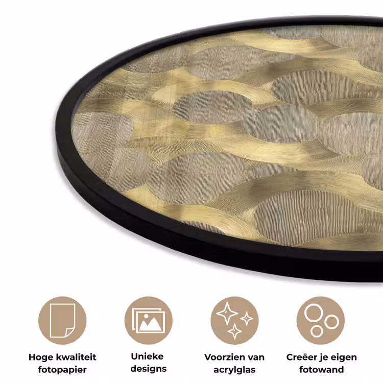 Ronde fotolijst - Modern - Geometrisch - Goud — 5