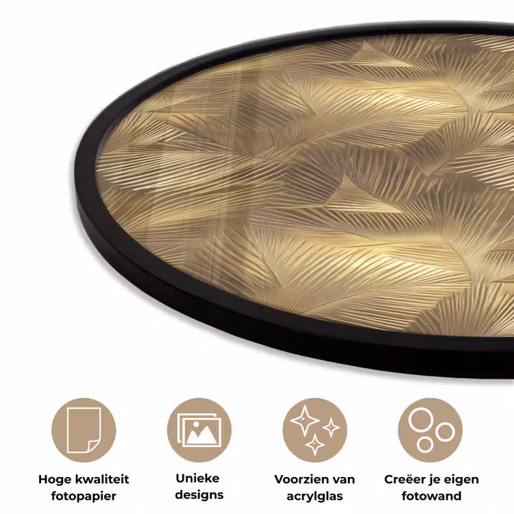 Ronde fotolijst - Palm - Waaier - Goud — 5