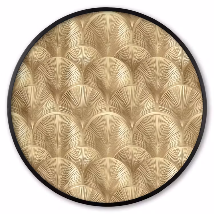 Ronde fotolijst - Patroon - Waaier - Goud — 1