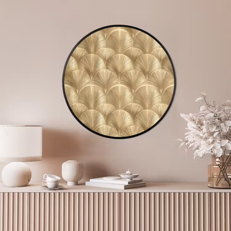 Ronde fotolijst - Patroon - Waaier - Goud — 4