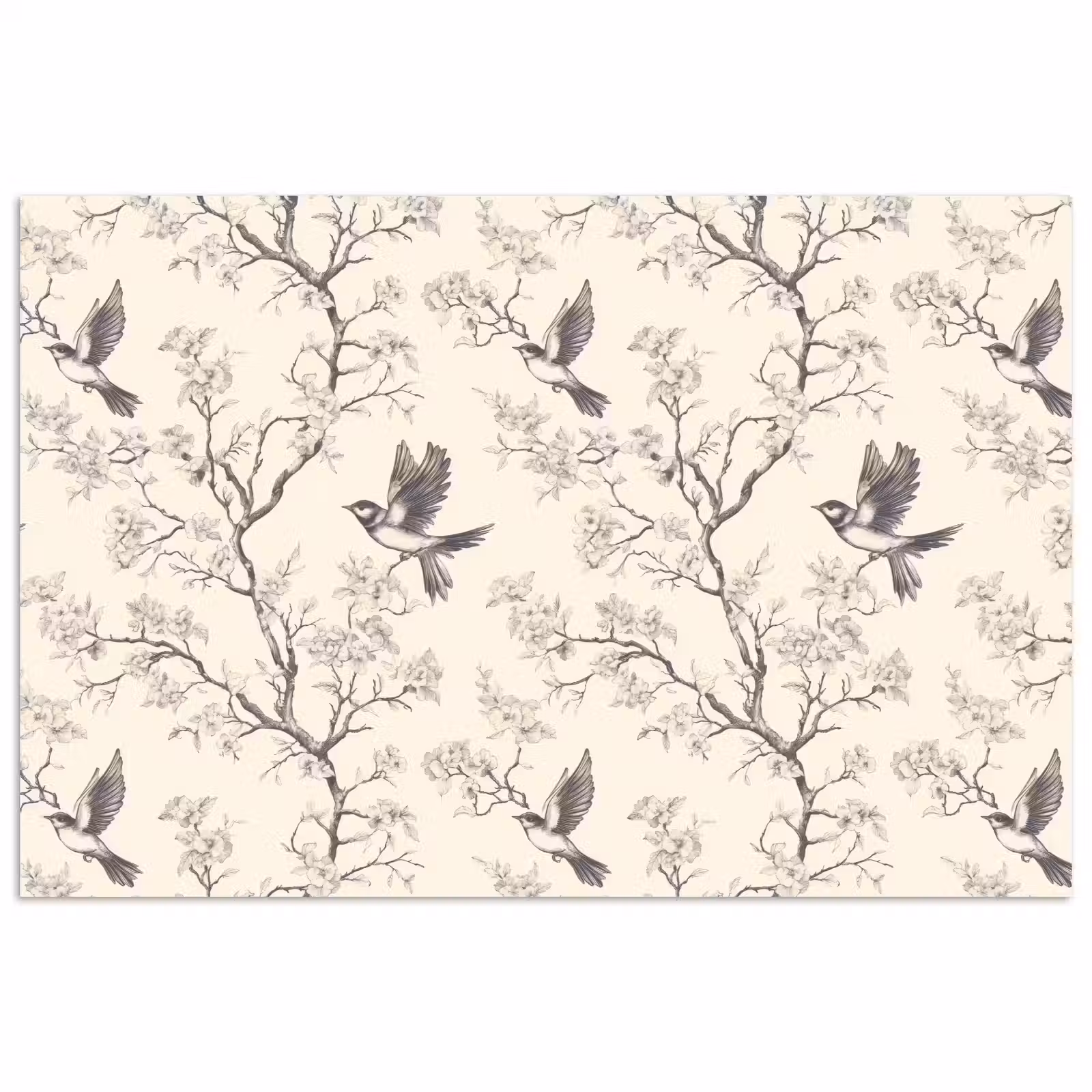 Poster - Takken - Vogels - Beige — 1