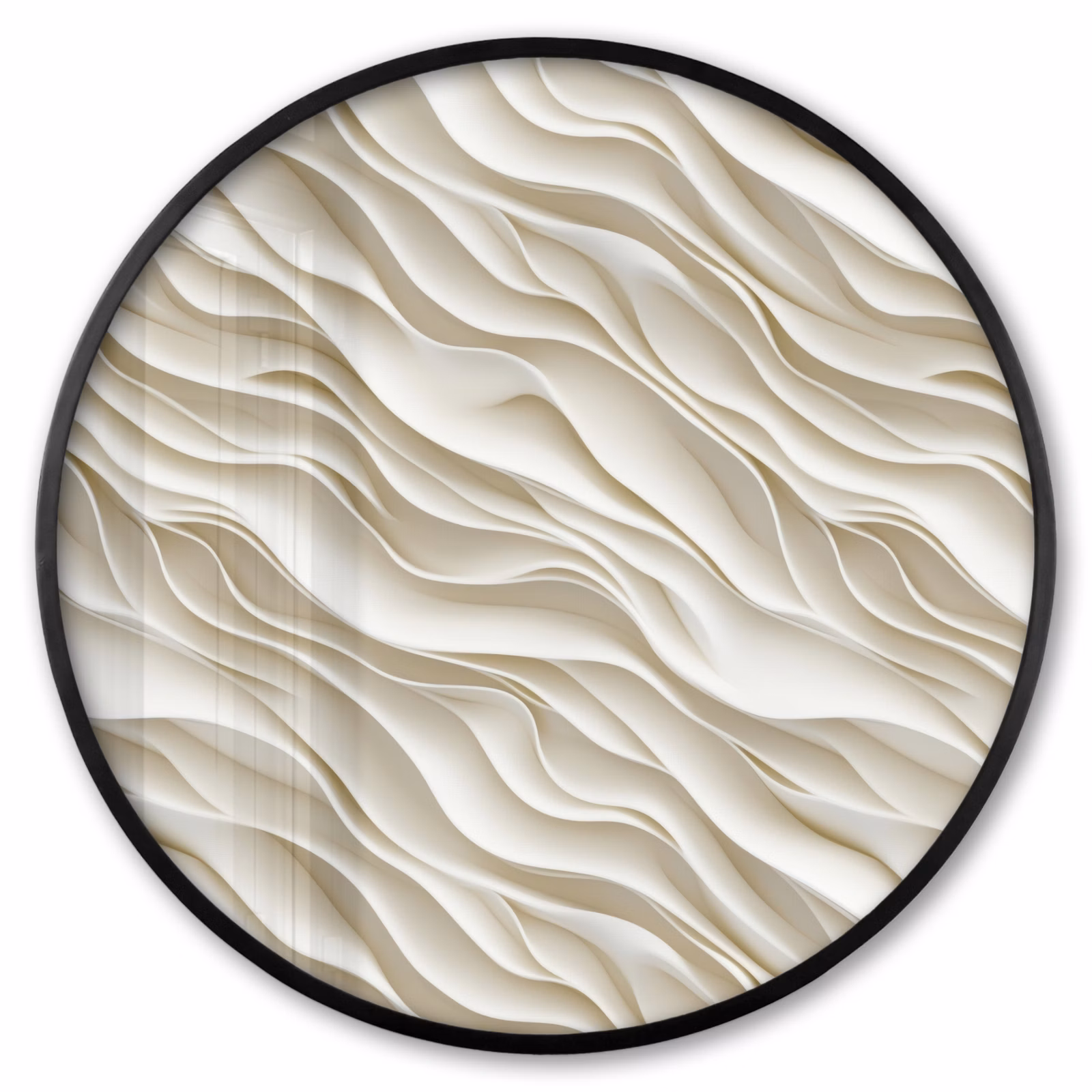 Ronde fotolijst - Golven - Wit - Minimalistisch — 1