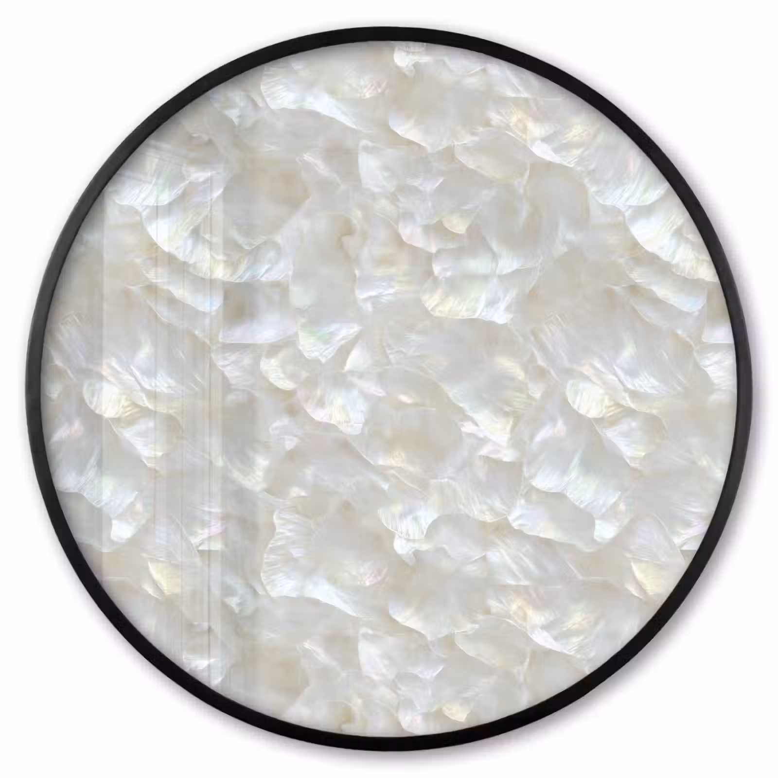 Ronde fotolijst - Parelmoerglans - Wit - Schelp — 1
