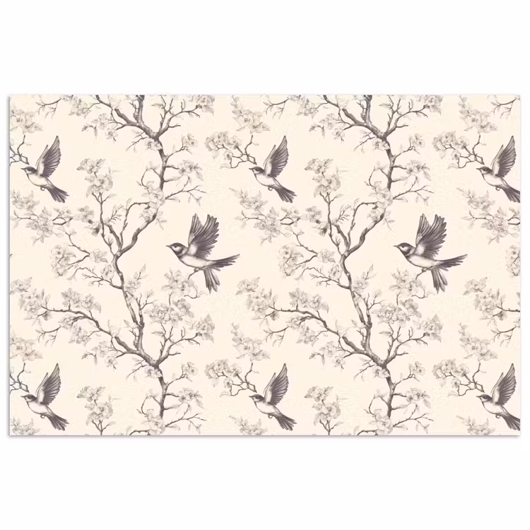 Poster - Takken - Vogels - Beige — 1