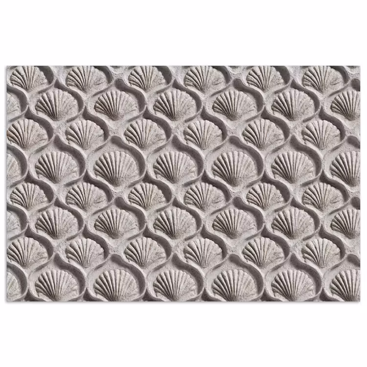 Poster - Zand - Schelpenvorm - Grijs — 1