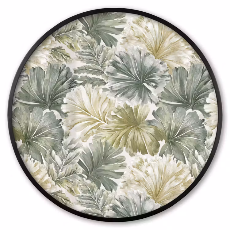 Ronde fotolijst - Bladeren - Botanisch - Groen — 1