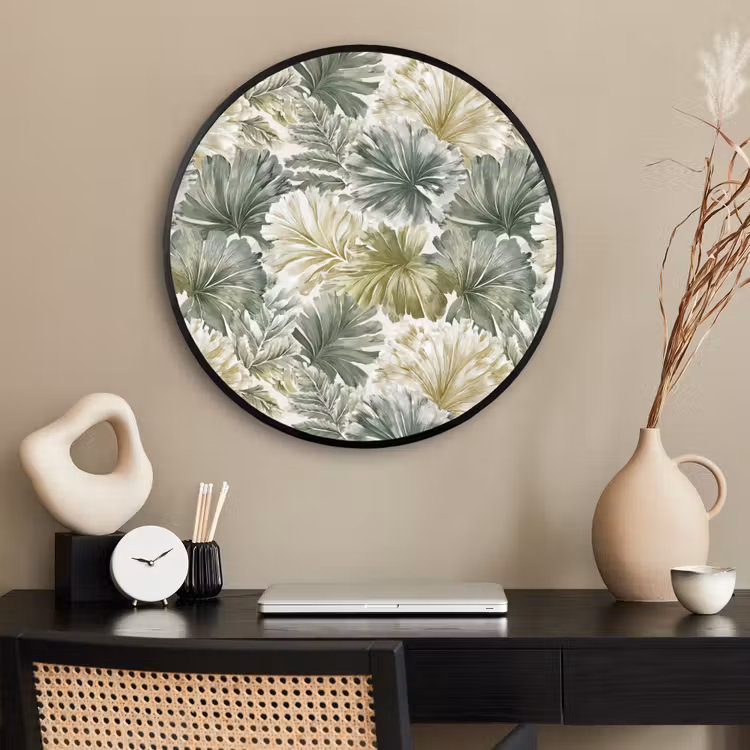 Ronde fotolijst - Bladeren - Botanisch - Groen — 2