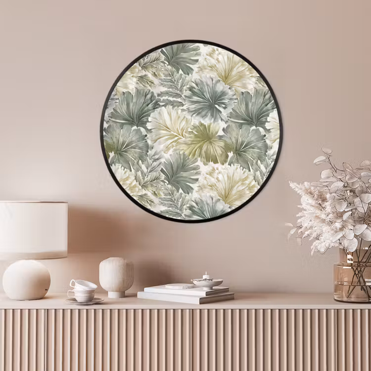 Ronde fotolijst - Bladeren - Botanisch - Groen — 4