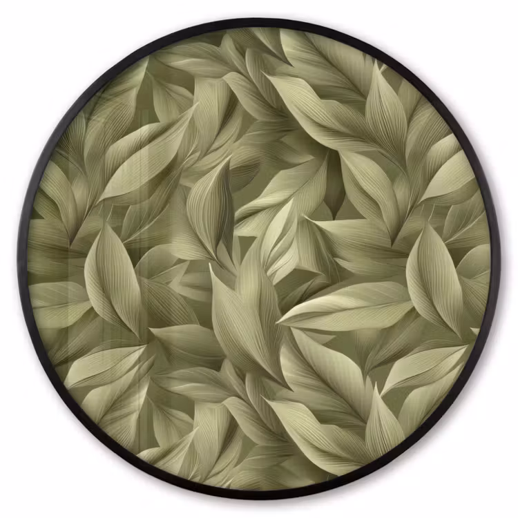 Ronde fotolijst - Bladeren - Modern - Groen — 1