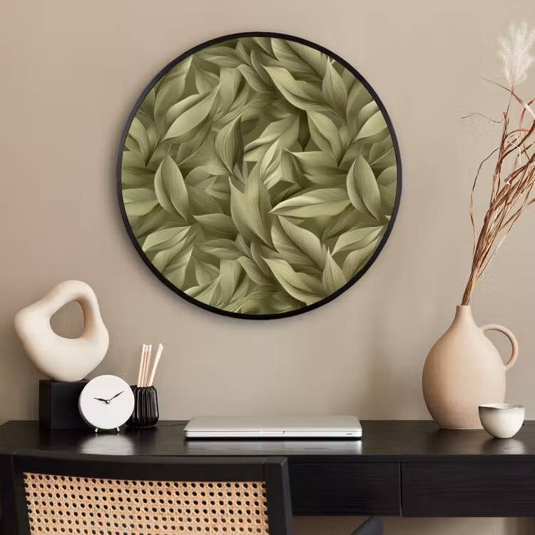 Ronde fotolijst - Bladeren - Modern - Groen — 2
