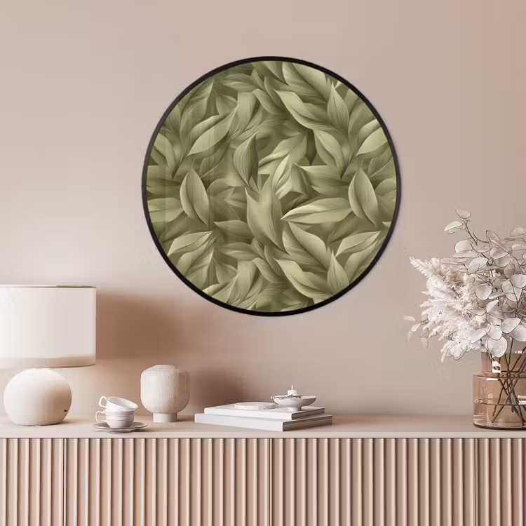 Ronde fotolijst - Bladeren - Modern - Groen — 4