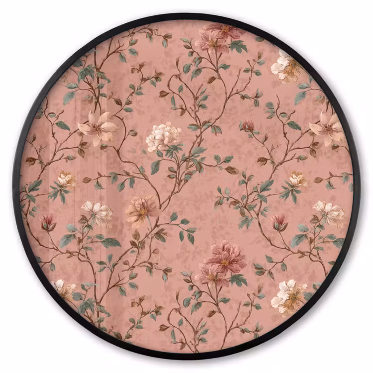 Ronde fotolijst - Botanisch - Bloemen - Roze — 1