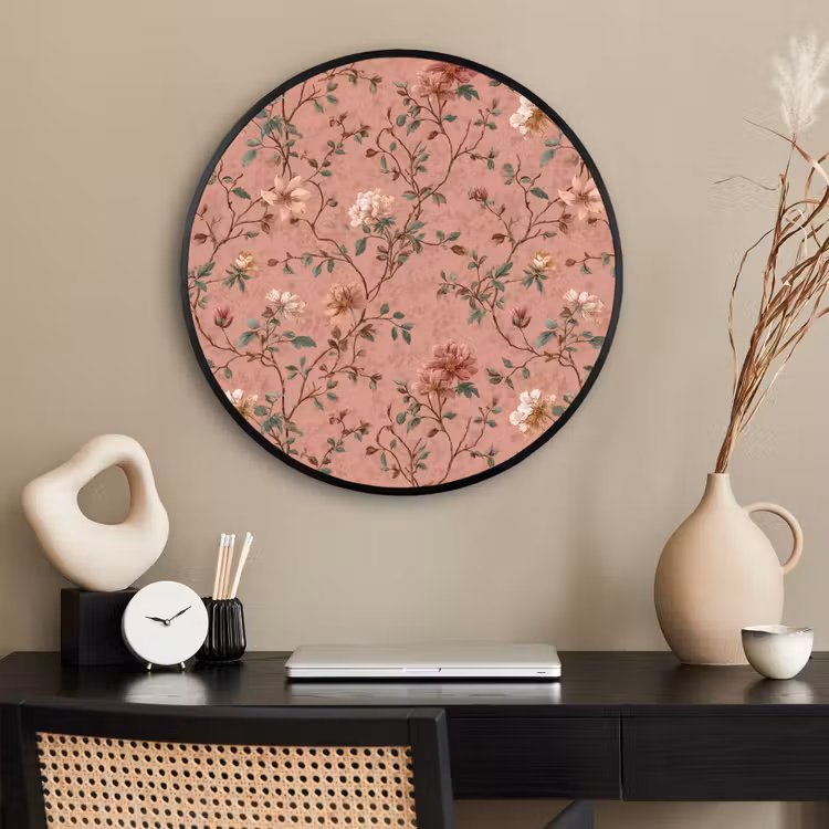 Ronde fotolijst - Botanisch - Bloemen - Roze — 2