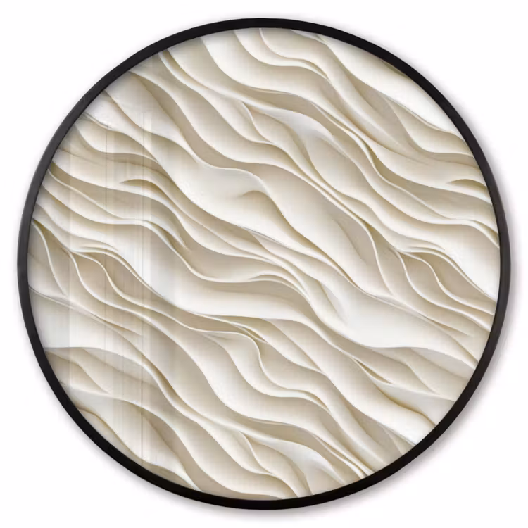 Ronde fotolijst - Golven - Wit - Minimalistisch — 1