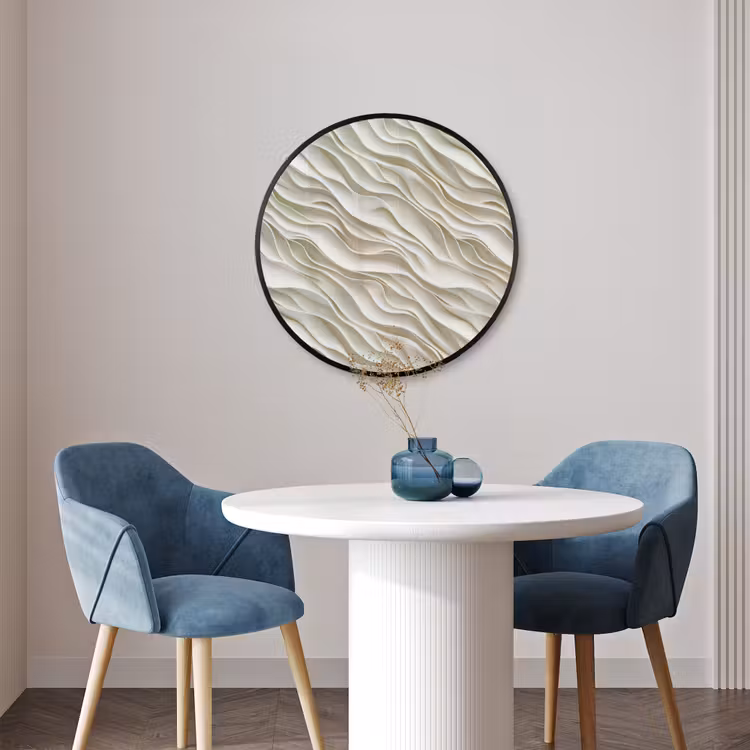 Ronde fotolijst - Golven - Wit - Minimalistisch — 3