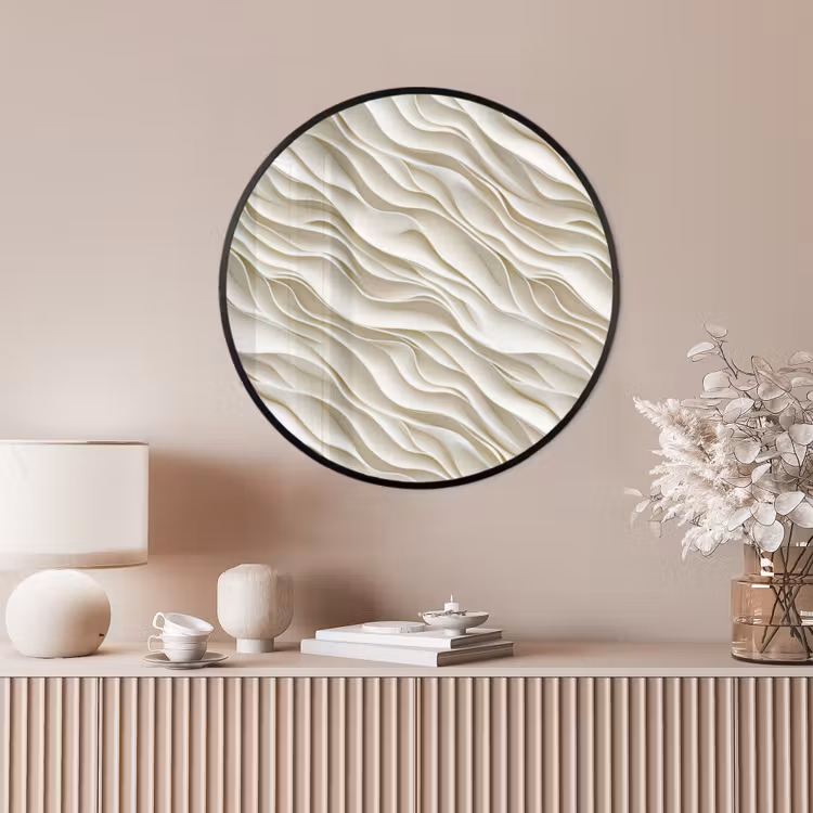 Ronde fotolijst - Golven - Wit - Minimalistisch — 4