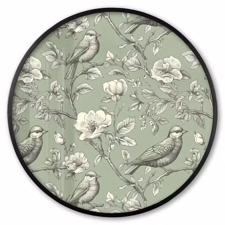 Ronde fotolijst - Klassiek - Botanisch - Groen — 1