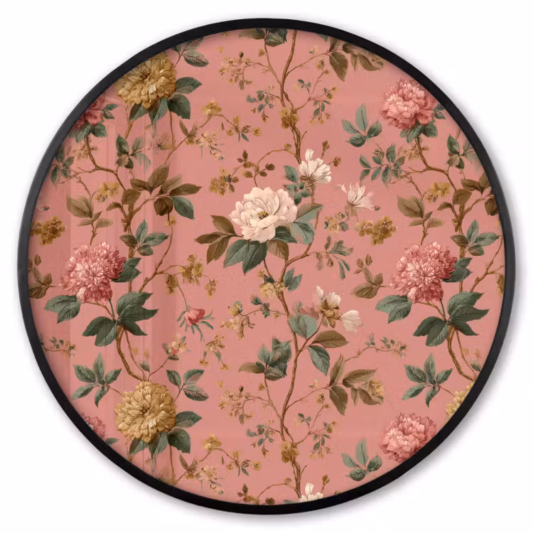 Ronde fotolijst - Klassiek - Botanisch - Roze — 1