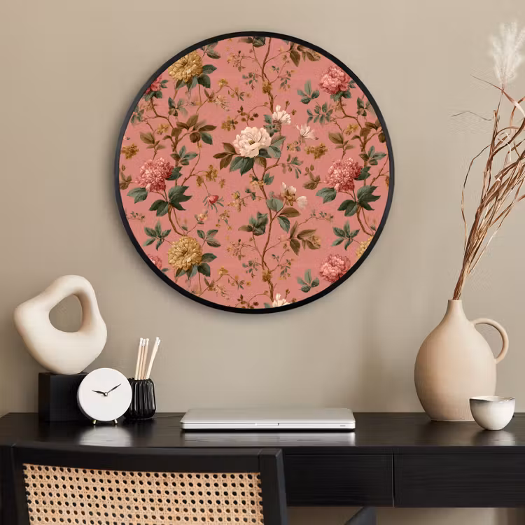 Ronde fotolijst - Klassiek - Botanisch - Roze — 2