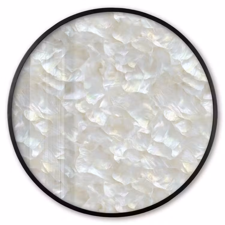 Ronde fotolijst - Parelmoerglans - Wit - Schelp — 1