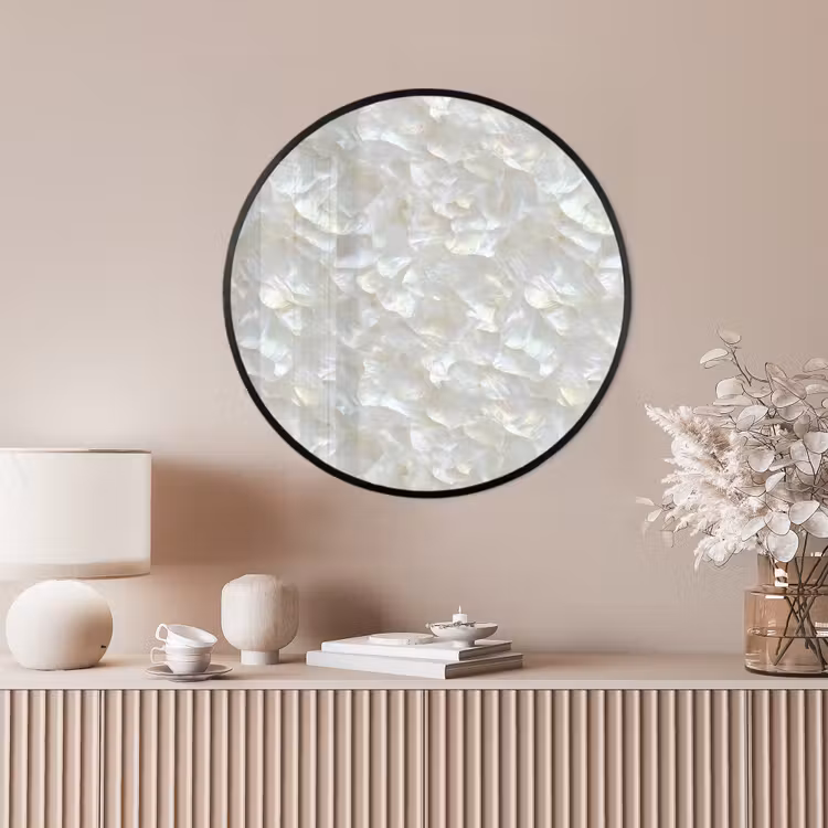 Ronde fotolijst - Parelmoerglans - Wit - Schelp — 4