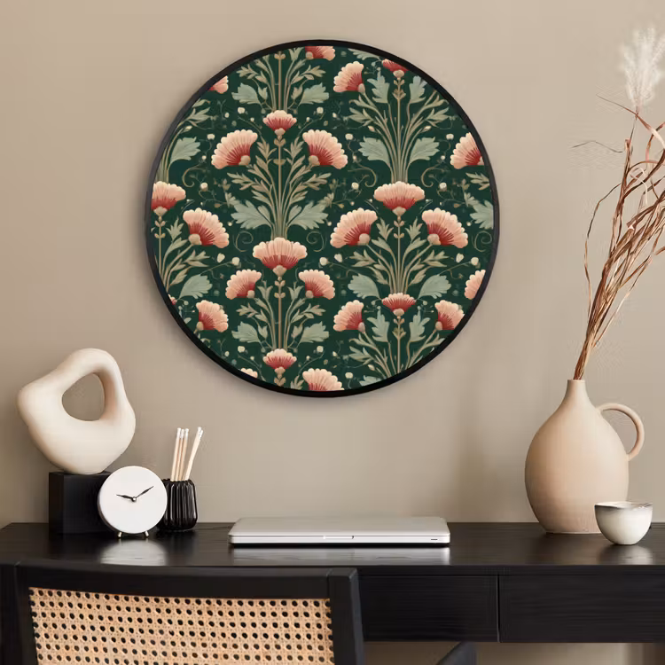 Ronde fotolijst - Patroon - Botanisch - Kleurrijk — 2